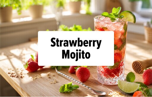Strawberry Mojito: doorklikplaatje naar cocktailpagina
